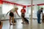 people and dogs in a training class